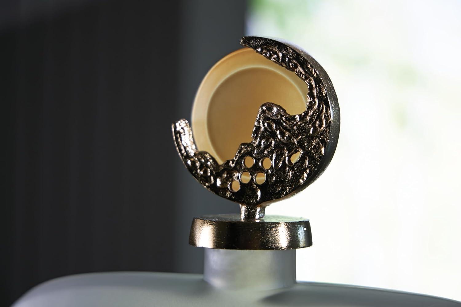 imageSignature Design by Ashley Acario Traditional Frosted Glass Jar with Cast Aluminum Topper Light Brown amp Metallic3046 Ounces