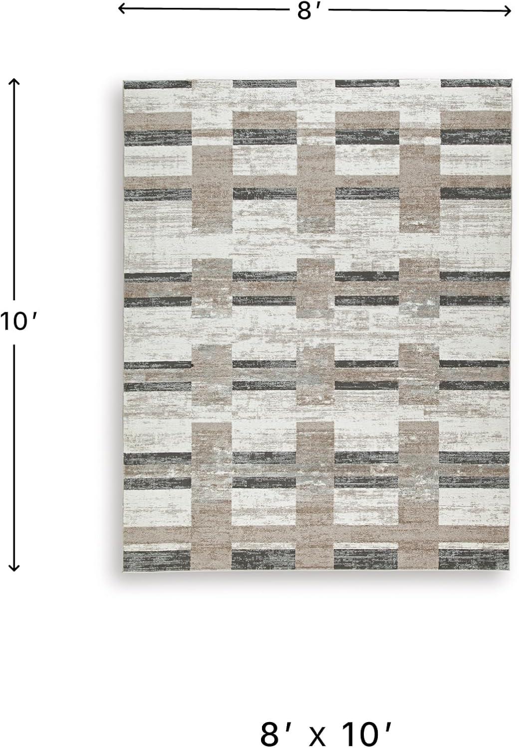 imageSignature Design by Ashley Alstone Large Casual Rug Machine Woven Striped Design Jute Backing Fabric Blend 945 W x 119 D x 025 H Multicolor711 x 911 Rectangular