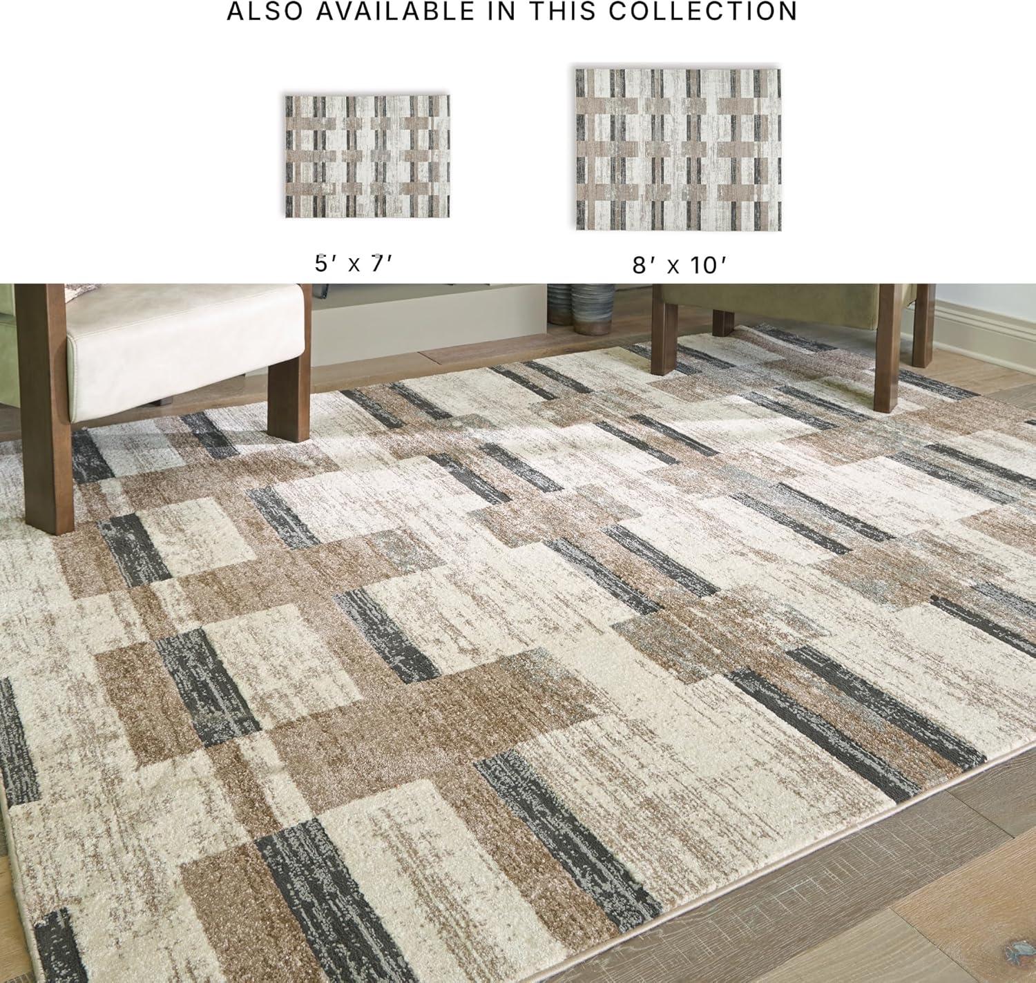 imageSignature Design by Ashley Alstone Large Casual Rug Machine Woven Striped Design Jute Backing Fabric Blend 945 W x 119 D x 025 H Multicolor711 x 911 Rectangular
