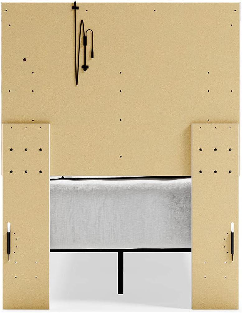 imageSignature Design by Ashley Altyra Modern King Tufted Panel Bookcase Bed Foundation or Box Spring Not Needed WhiteTwin Panel Headboard Only