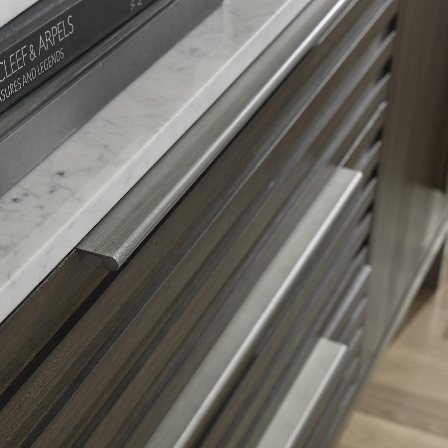 imageSignature Design by Ashley Arkenton Contemporary King Panel Bed with Dual USB Charging Ports Foundation or Box Spring Needed Dark BrownDresser and Mirror