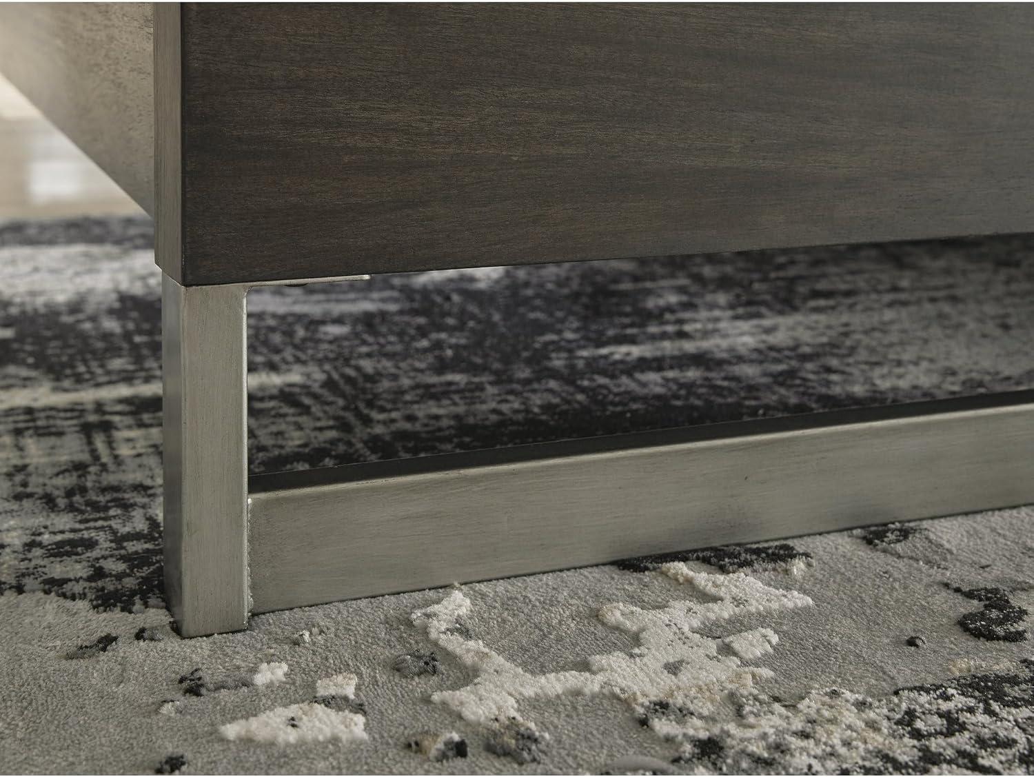 imageSignature Design by Ashley Arkenton Contemporary King Panel Bed with Dual USB Charging Ports Foundation or Box Spring Needed Dark BrownKing Panel Bed