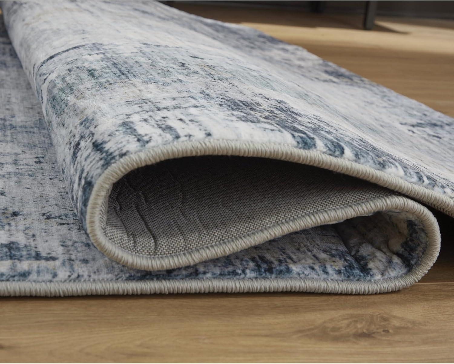 imageSignature Design by Ashley Arlenmont Contemporary Indoor Geometric Rectangular 5 x 7 Area Rug Blue amp White5 x 7 Rectangular