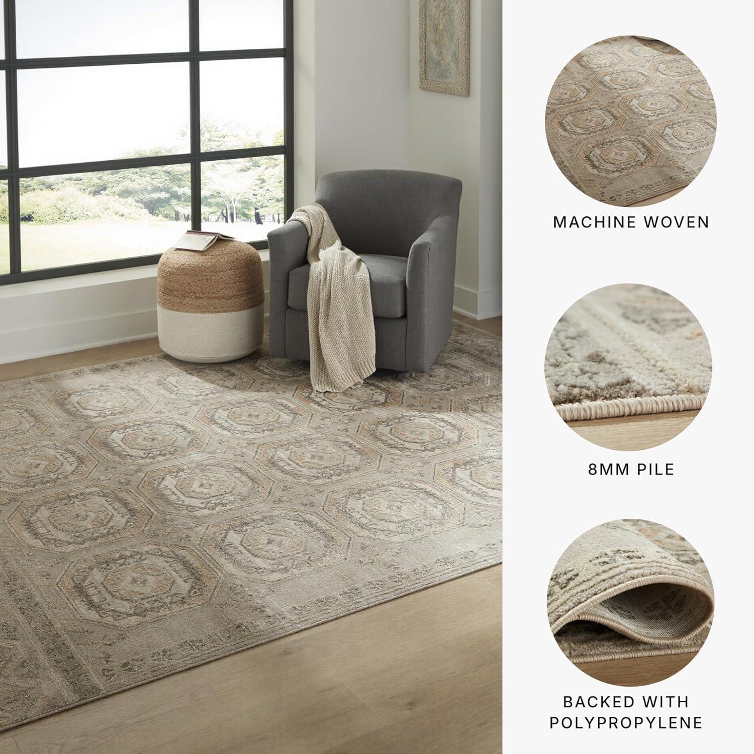 imageSignature Design by Ashley Bachby Classic Indoor Floral Rectangular 5 x 7 Area Rug Brown amp Beige710 x 911 Rectangular