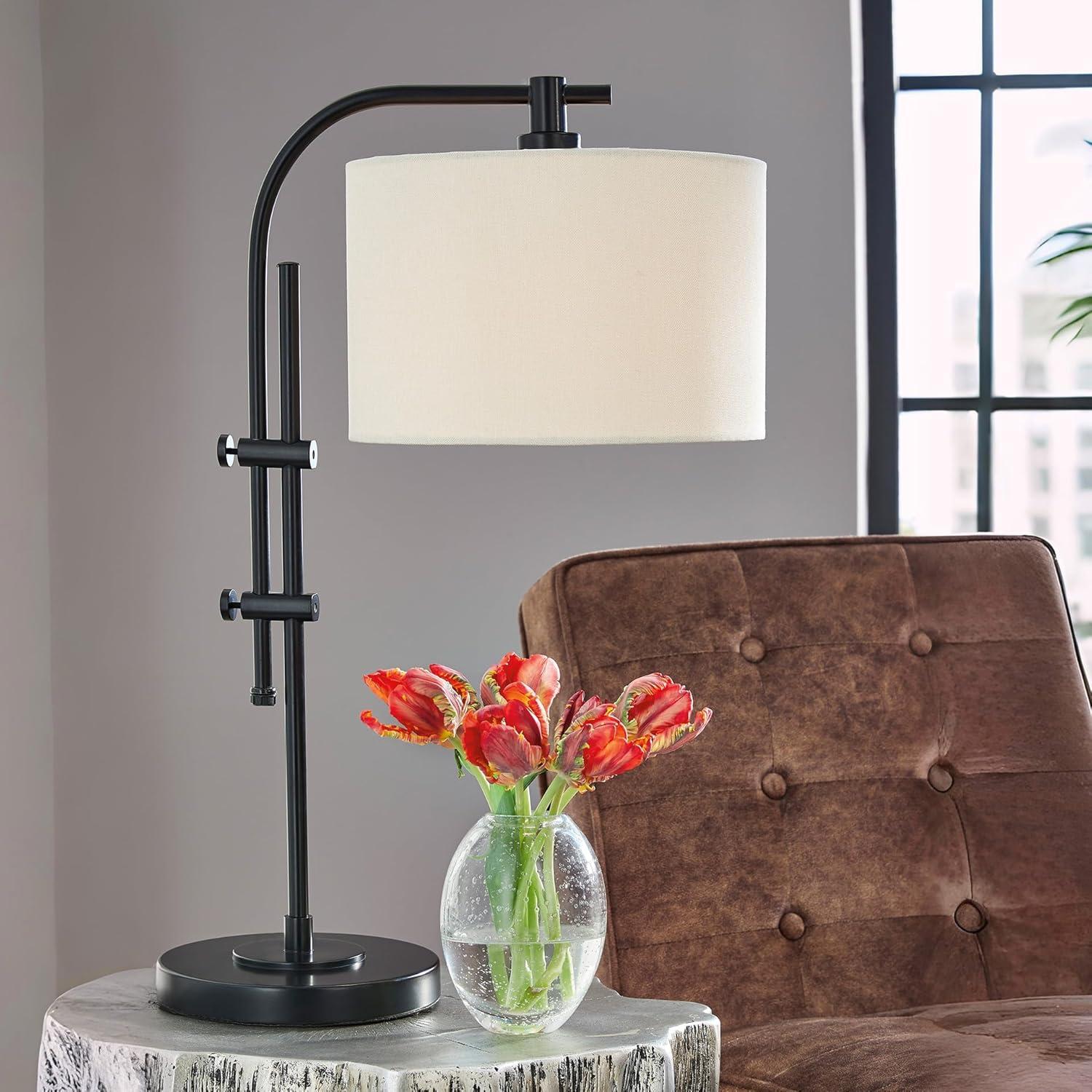 imageSignature Design by Ashley Baronvale 27 Modern Metal Adjustable Table Lamp BlackBlack