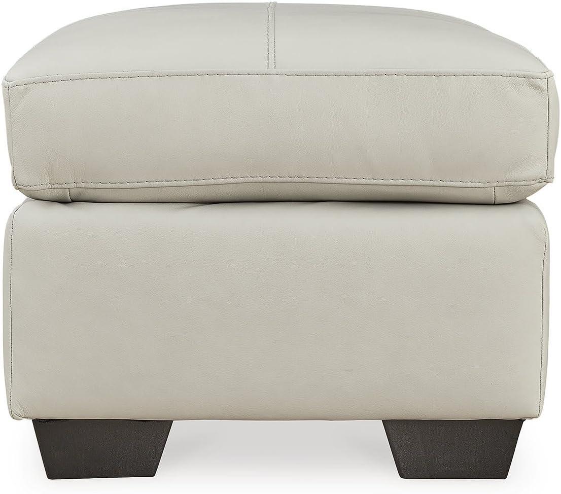 imageSignature Design by Ashley Belziani Contemporary Firmly Cushioned Leather Rectangular Ottoman Dark BrownDark Brown