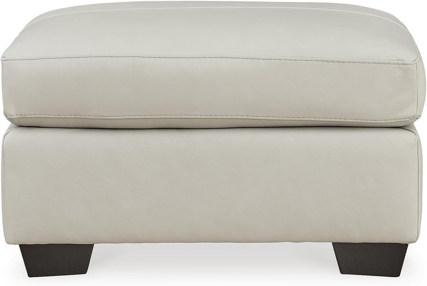 imageSignature Design by Ashley Belziani Contemporary Firmly Cushioned Leather Rectangular Ottoman Dark BrownDark Brown