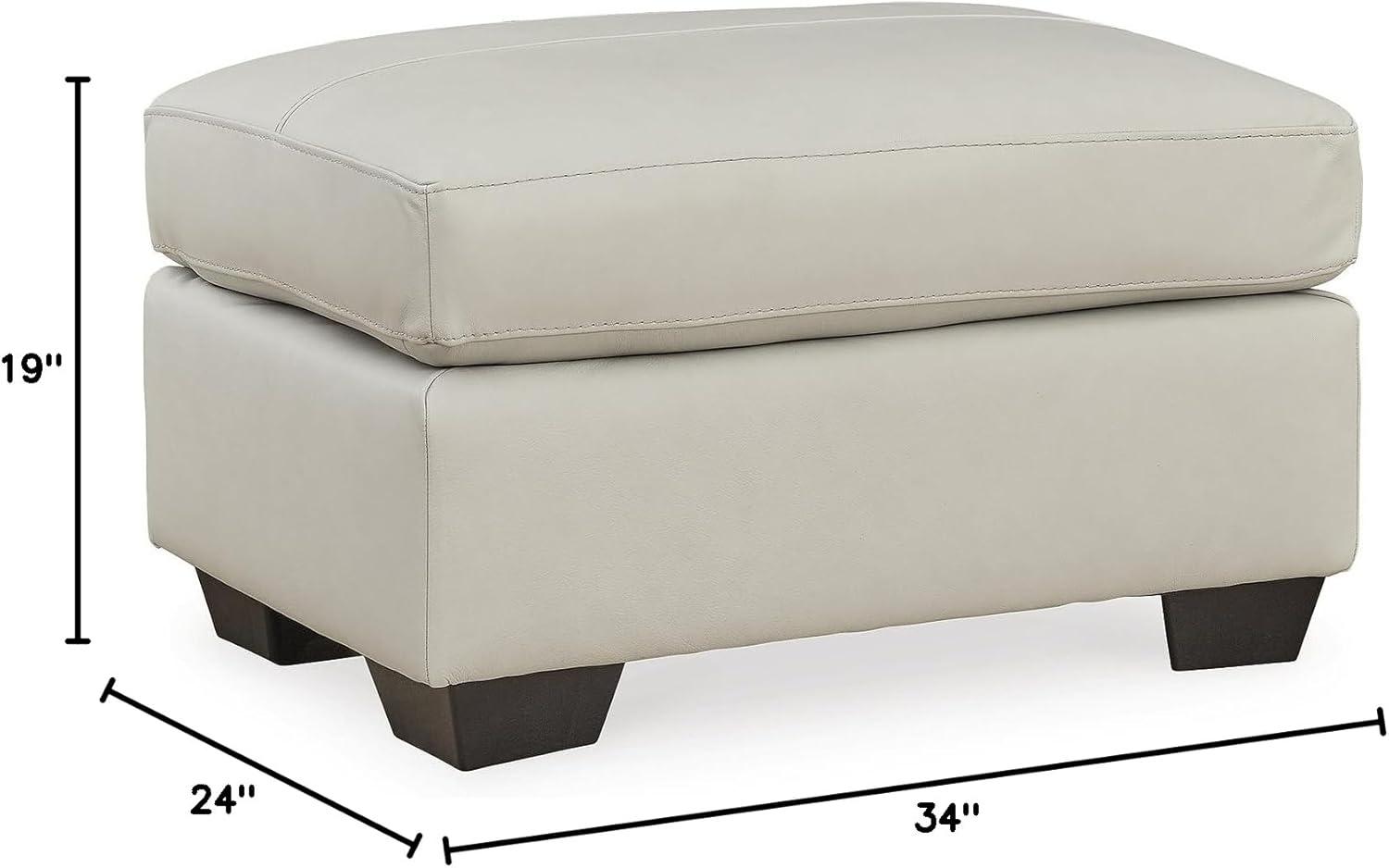 imageSignature Design by Ashley Belziani Contemporary Firmly Cushioned Leather Rectangular Ottoman Dark BrownDark Brown