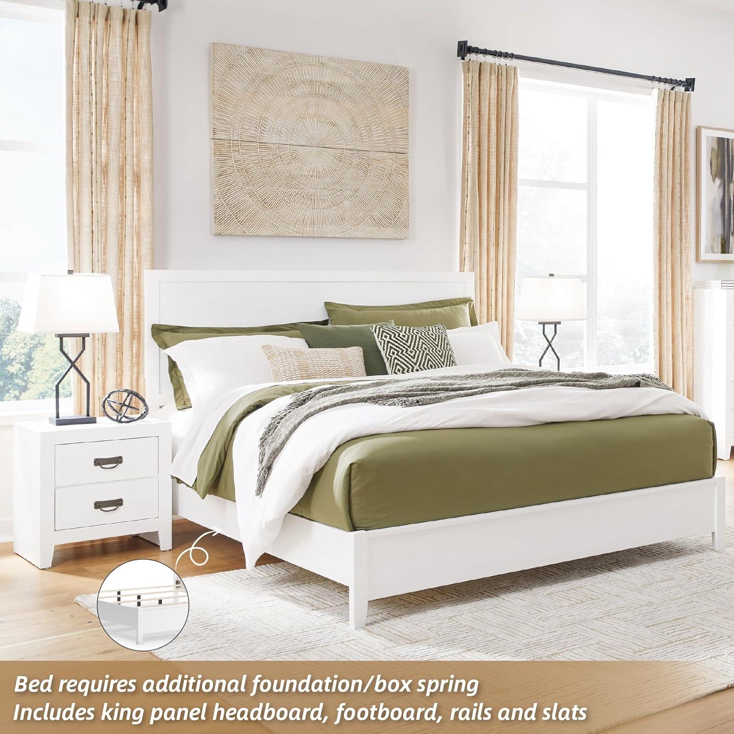 imageSignature Design by Ashley Binterglen Casual Twin Panel Bed Foundation or Box Spring Needed WhiteWhite