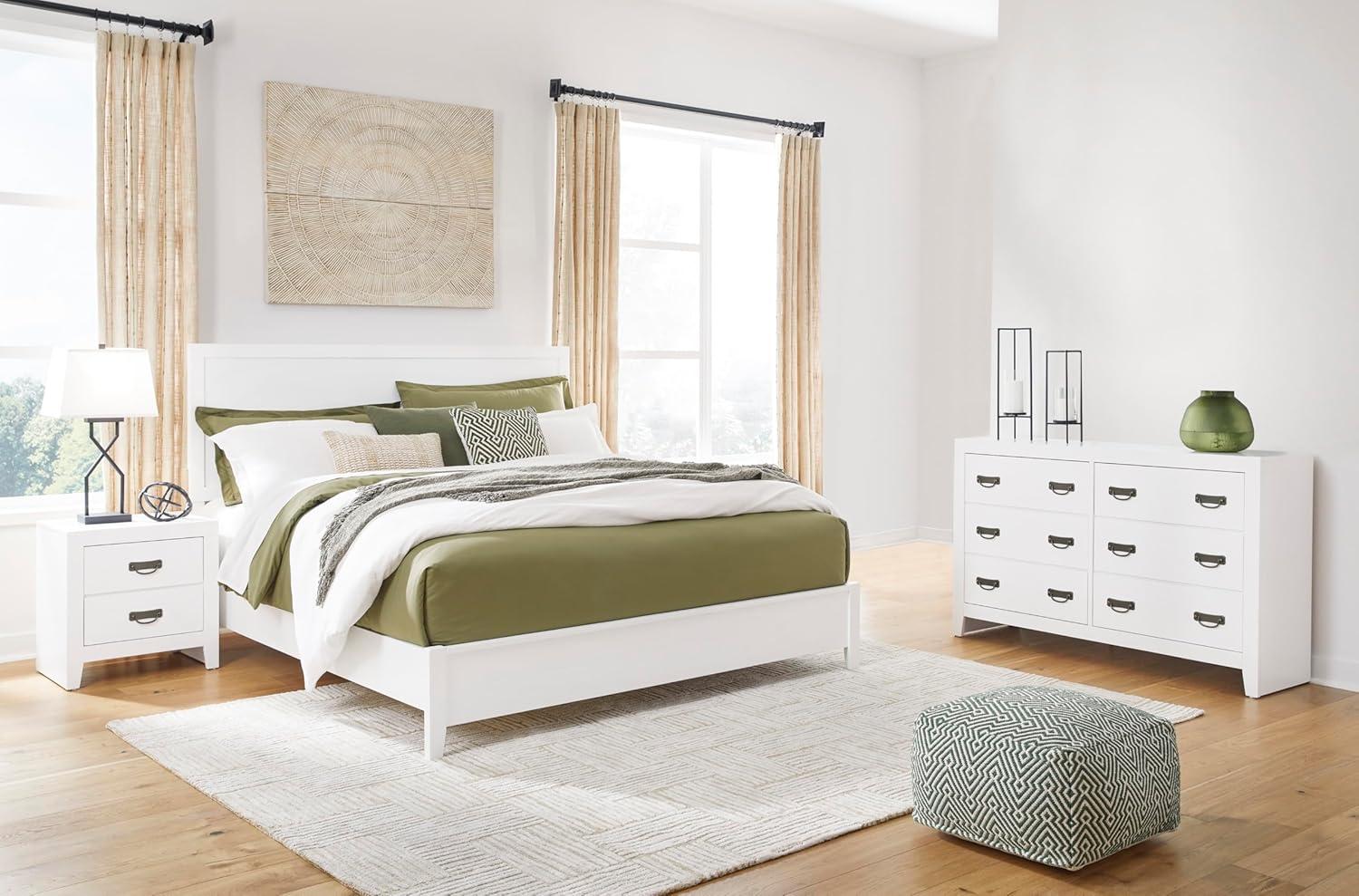 imageSignature Design by Ashley Binterglen Casual Twin Panel Bed Foundation or Box Spring Needed WhiteWhite