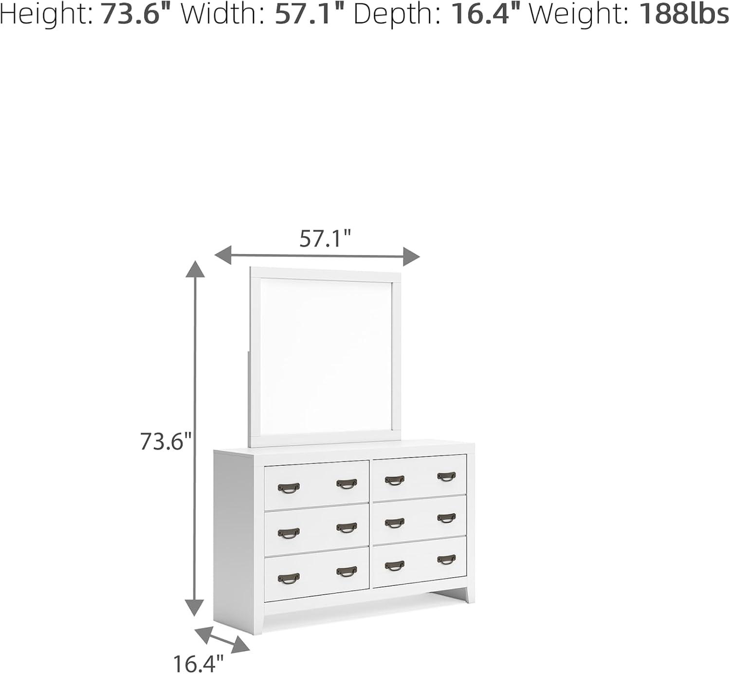 imageSignature Design by Ashley Binterglen Casual Twin Panel Bed Foundation or Box Spring Needed WhiteWhite