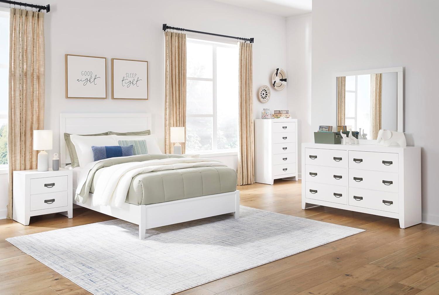 imageSignature Design by Ashley Binterglen Casual Twin Panel Bed Foundation or Box Spring Needed WhiteWhite