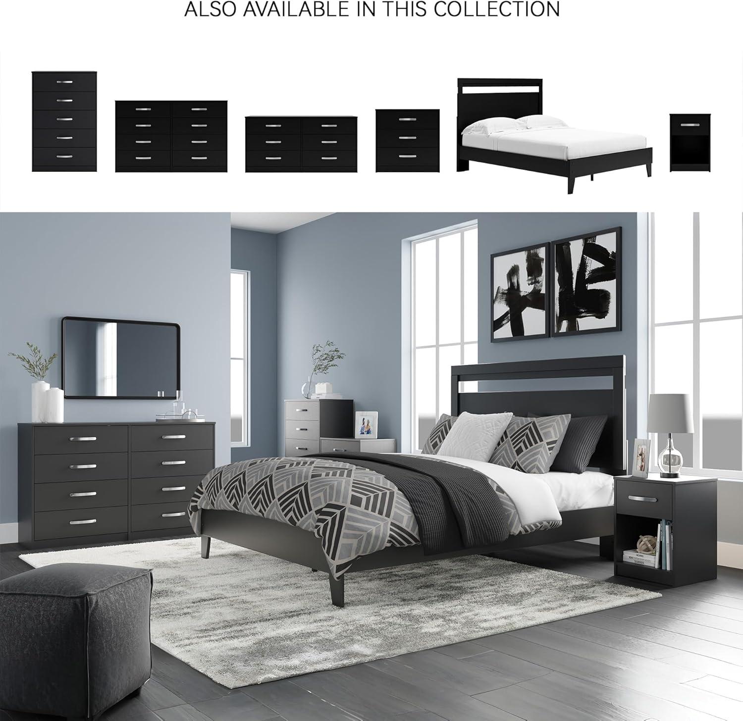 imageSignature Design by Ashley Calverson Modern Platform Bed Foundation or Box Spring Not Needed King Dark BrownDark Brown