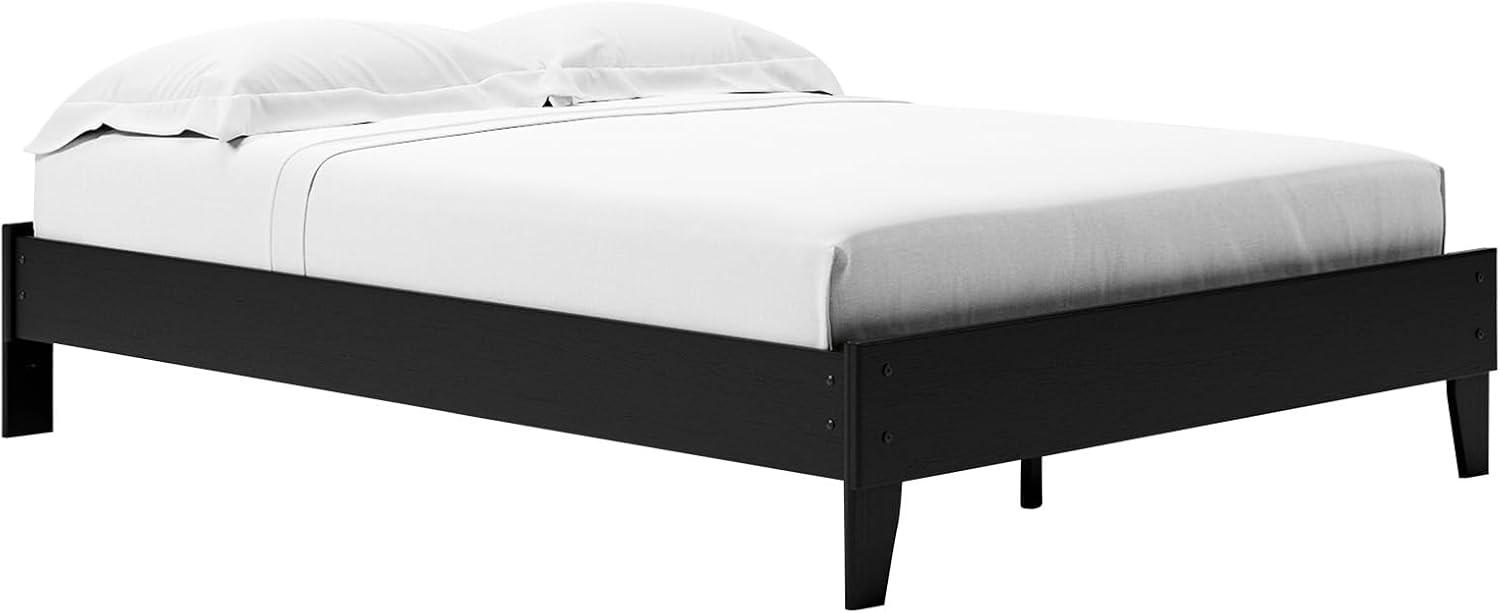 imageSignature Design by Ashley Calverson Modern Platform Bed Foundation or Box Spring Not Needed King Dark BrownDark Brown