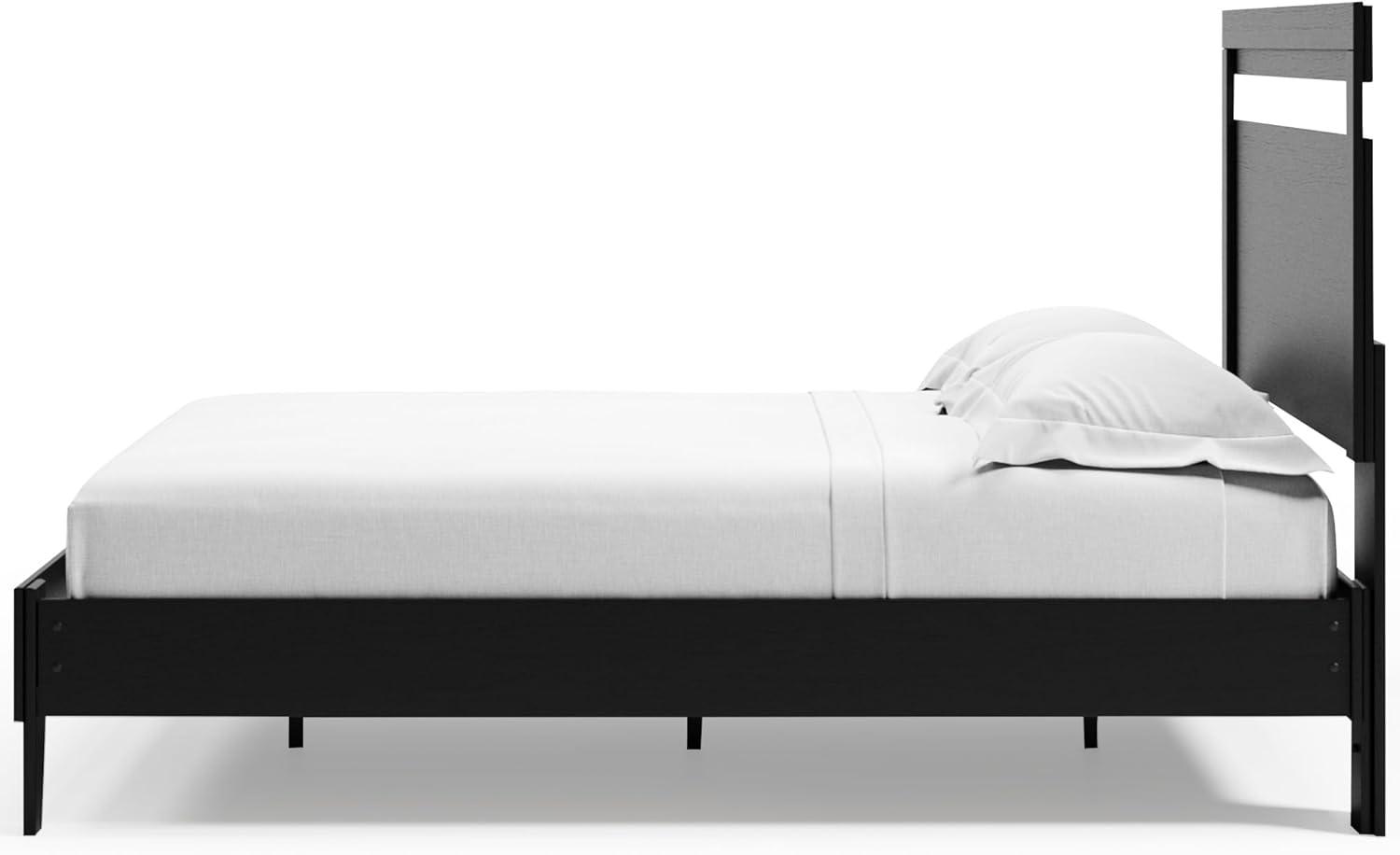 imageSignature Design by Ashley Calverson Modern Platform Bed Foundation or Box Spring Not Needed King Dark BrownDark Brown