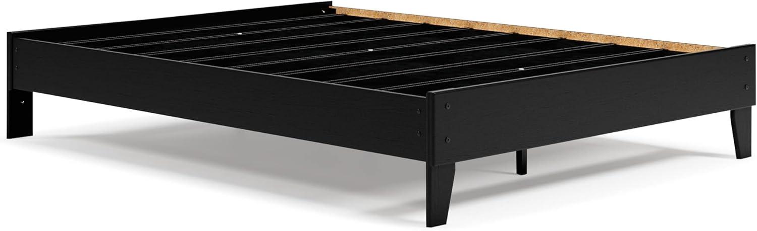 imageSignature Design by Ashley Calverson Modern Platform Bed Foundation or Box Spring Not Needed King Dark BrownDark Brown