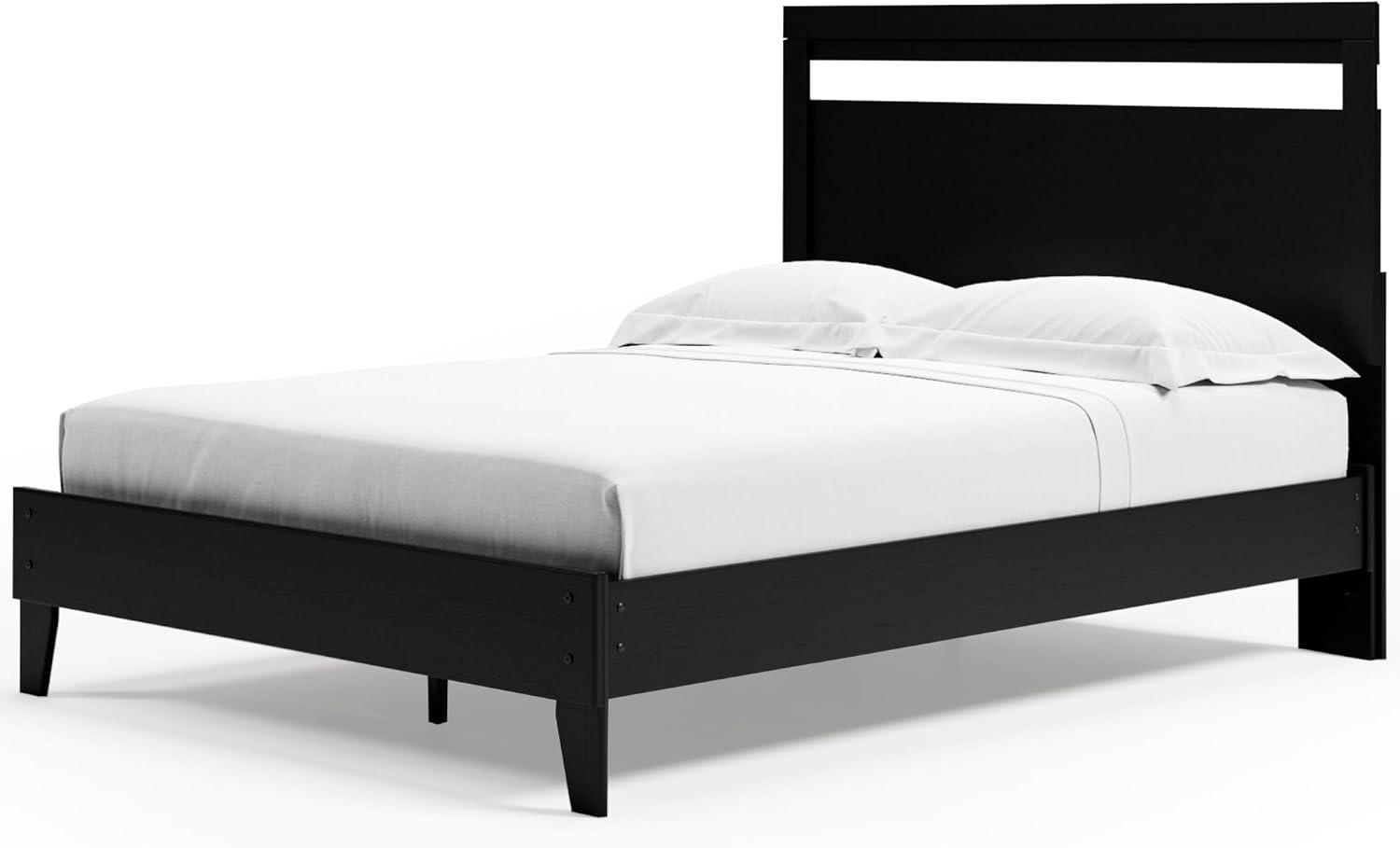 imageSignature Design by Ashley Calverson Modern Platform Bed Foundation or Box Spring Not Needed King Dark BrownDark Brown