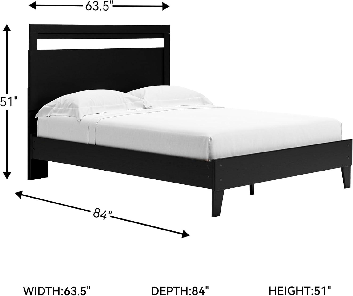 imageSignature Design by Ashley Calverson Modern Platform Bed Foundation or Box Spring Not Needed King Dark BrownDark Brown