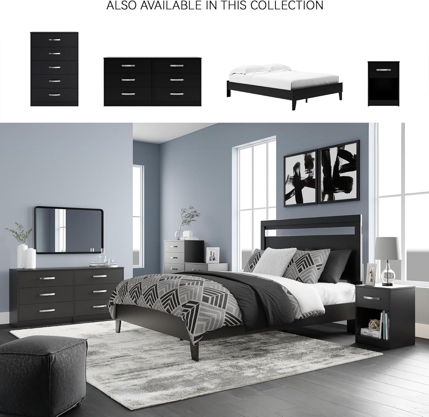 imageSignature Design by Ashley Calverson Modern Platform Bed Foundation or Box Spring Not Needed King Dark BrownDark Brown