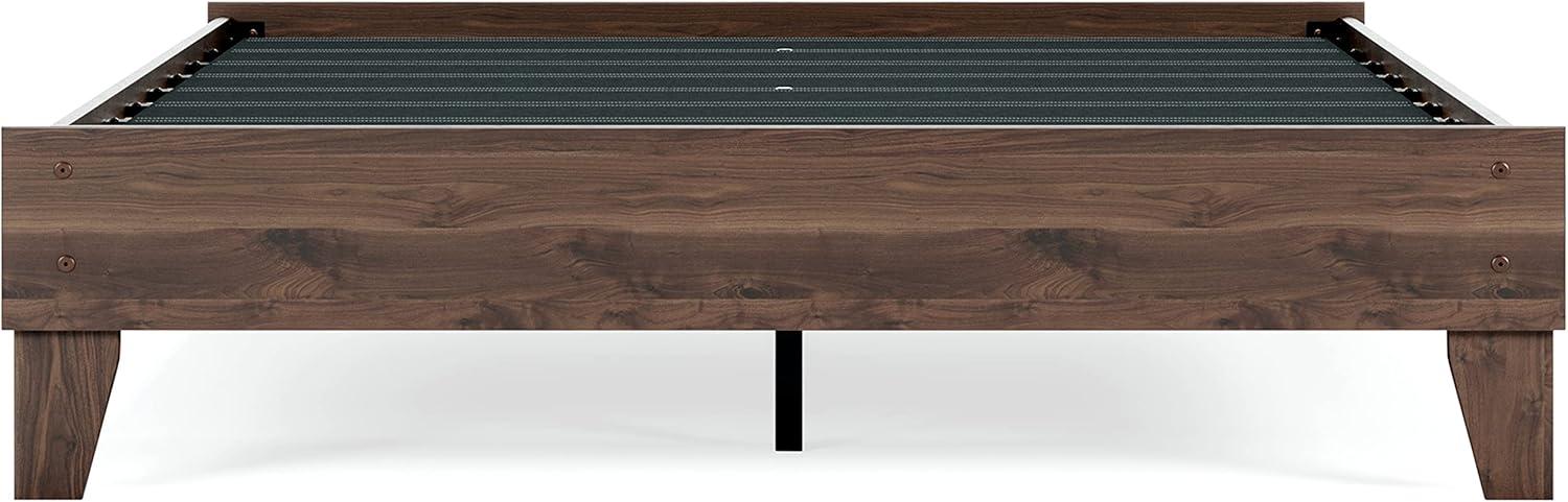 imageSignature Design by Ashley Calverson Modern Platform Bed Foundation or Box Spring Not Needed King Dark BrownMocha Brown