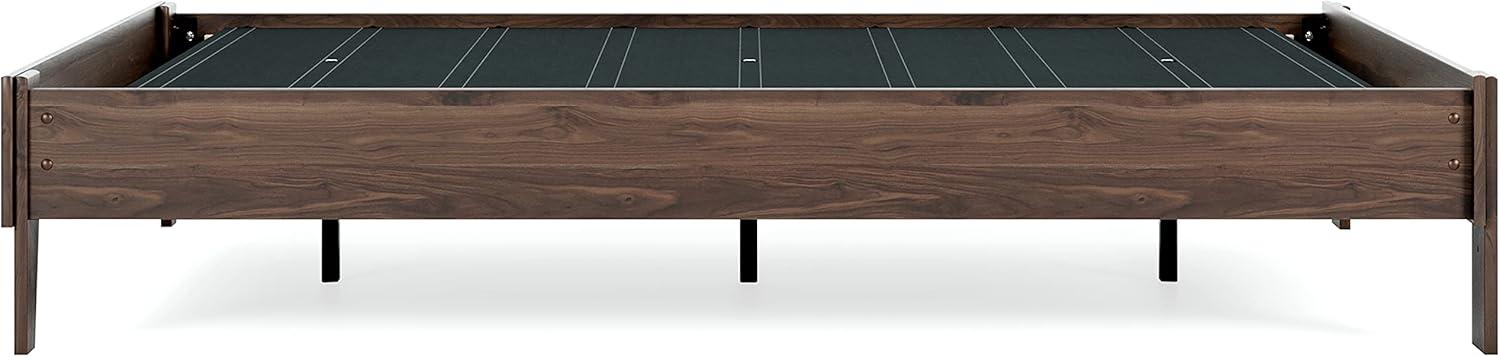 imageSignature Design by Ashley Calverson Modern Platform Bed Foundation or Box Spring Not Needed King Dark BrownMocha Brown