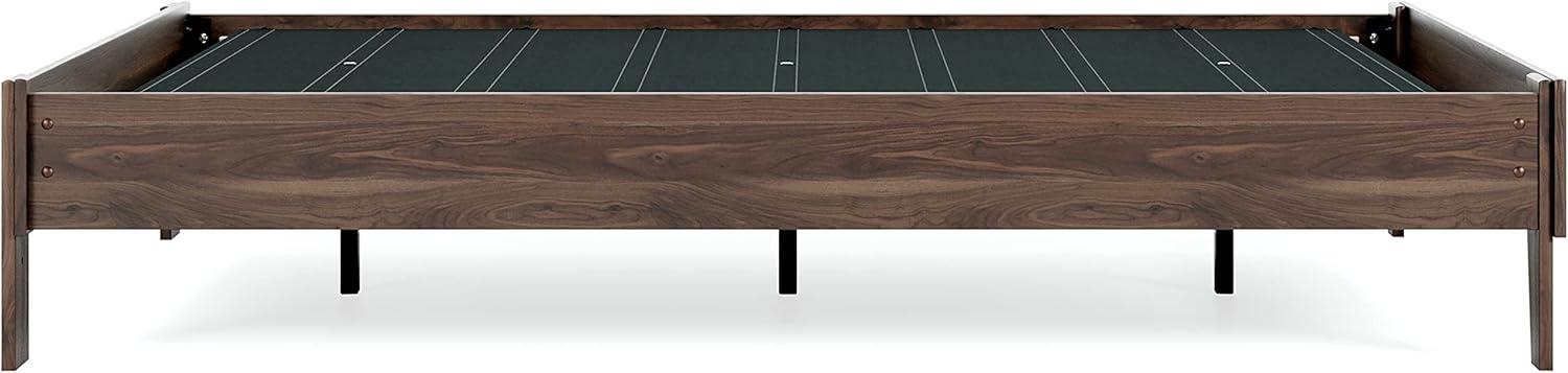 imageSignature Design by Ashley Calverson Modern Platform Bed Foundation or Box Spring Not Needed King Dark BrownMocha Brown