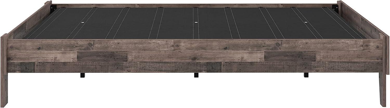 imageSignature Design by Ashley Calverson Modern Platform Bed Foundation or Box Spring Not Needed King Dark BrownRustic Gray