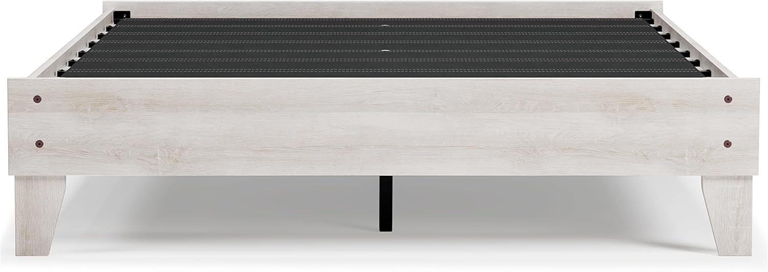 imageSignature Design by Ashley Calverson Modern Platform Bed Foundation or Box Spring Not Needed King Dark BrownWhitewash