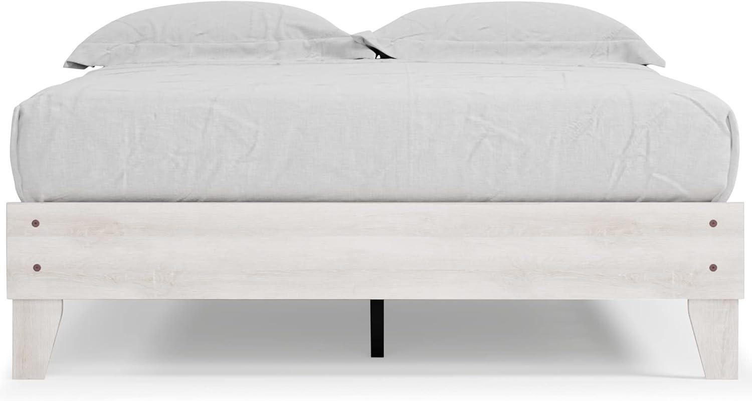 imageSignature Design by Ashley Calverson Modern Platform Bed Foundation or Box Spring Not Needed King Dark BrownWhitewash