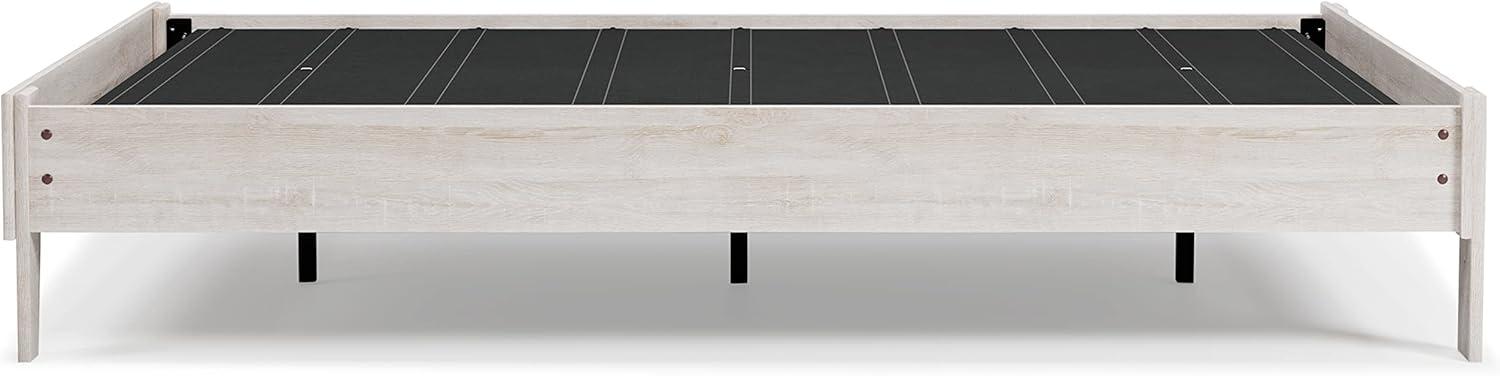 imageSignature Design by Ashley Calverson Modern Platform Bed Foundation or Box Spring Not Needed King Dark BrownWhitewash