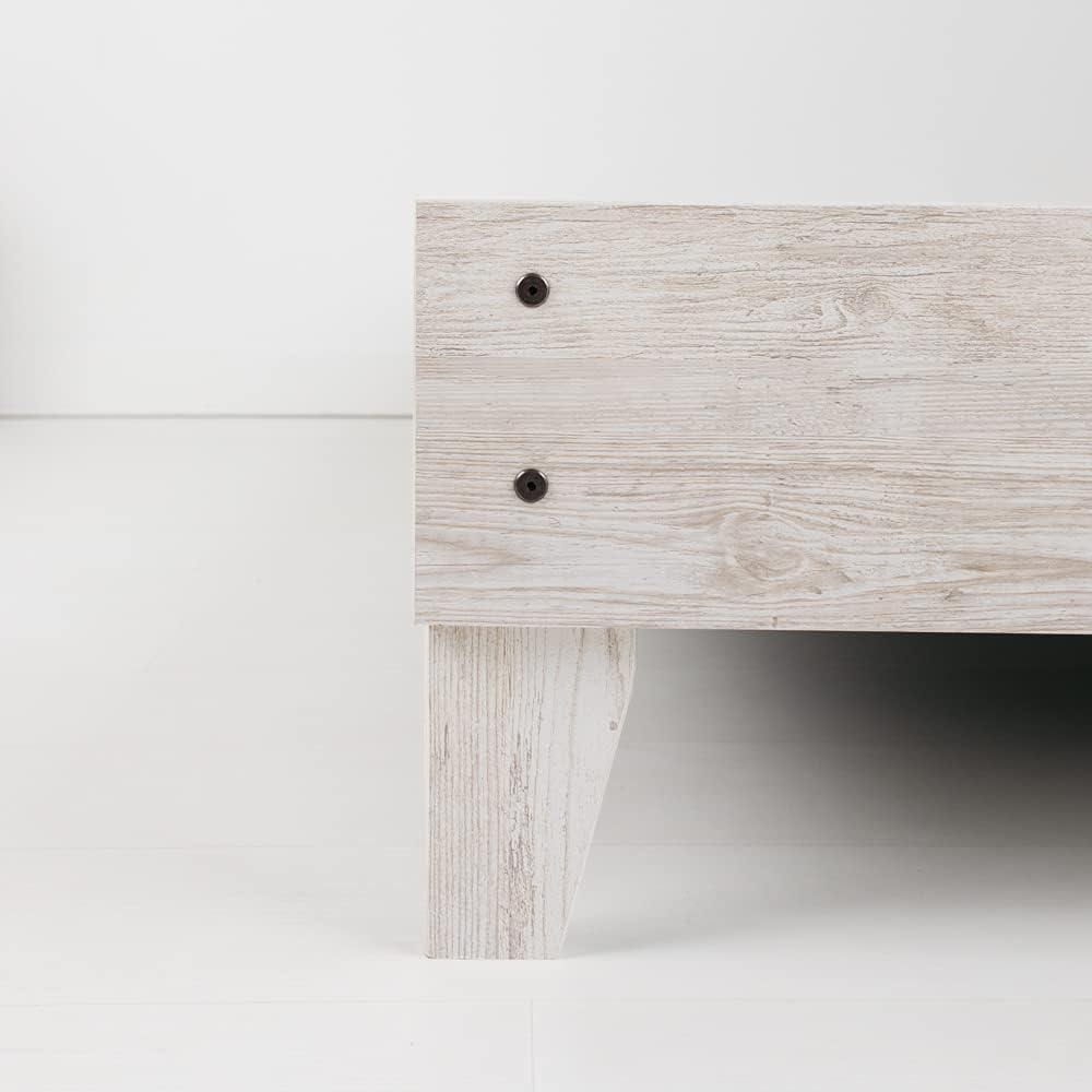 imageSignature Design by Ashley Calverson Modern Platform Bed Foundation or Box Spring Not Needed King Dark BrownWhitewash