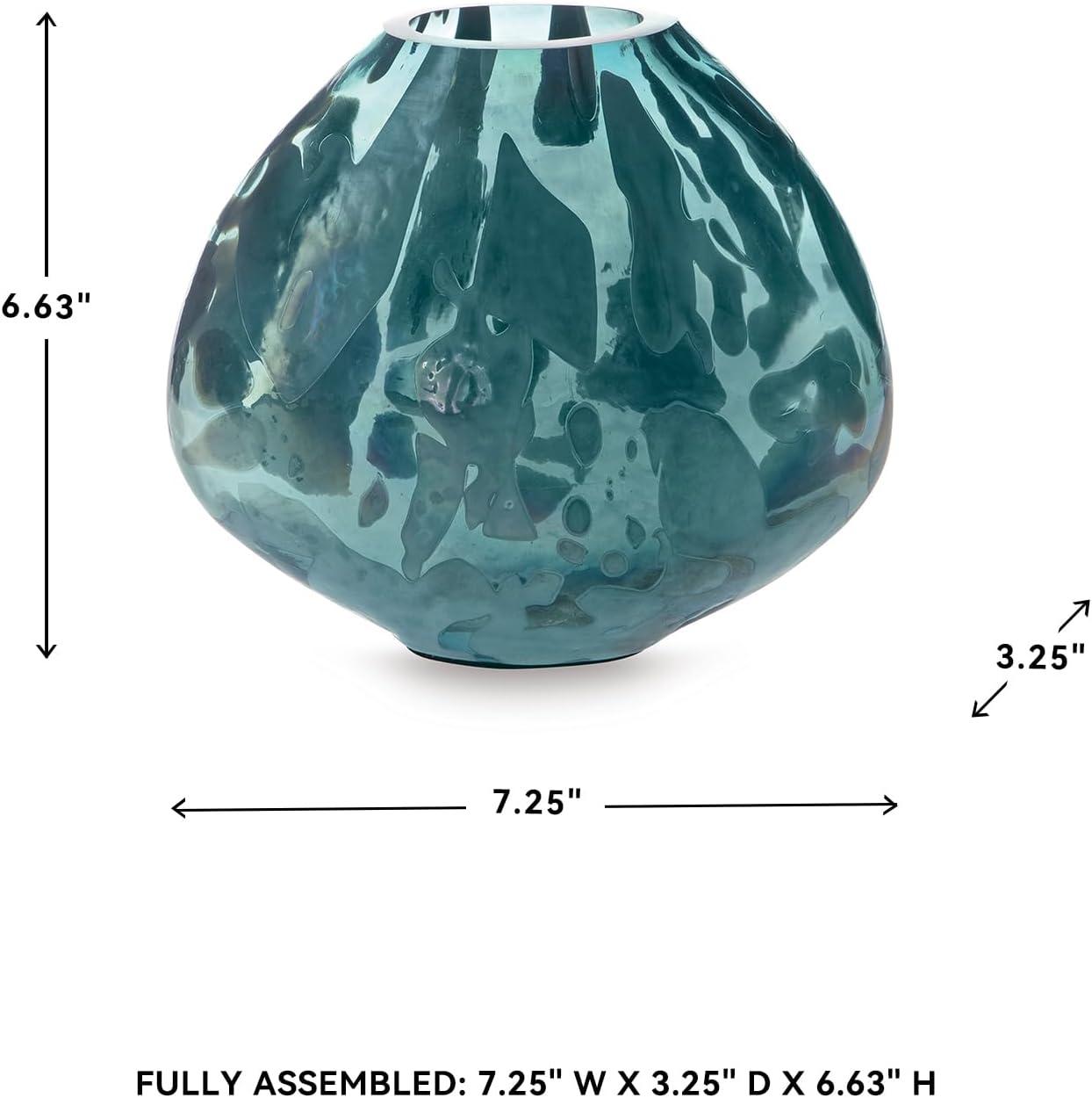 imageSignature Design by Ashley Cartshaw Contemporary Abstract Watertight Glass 663 Vase GreenGreen