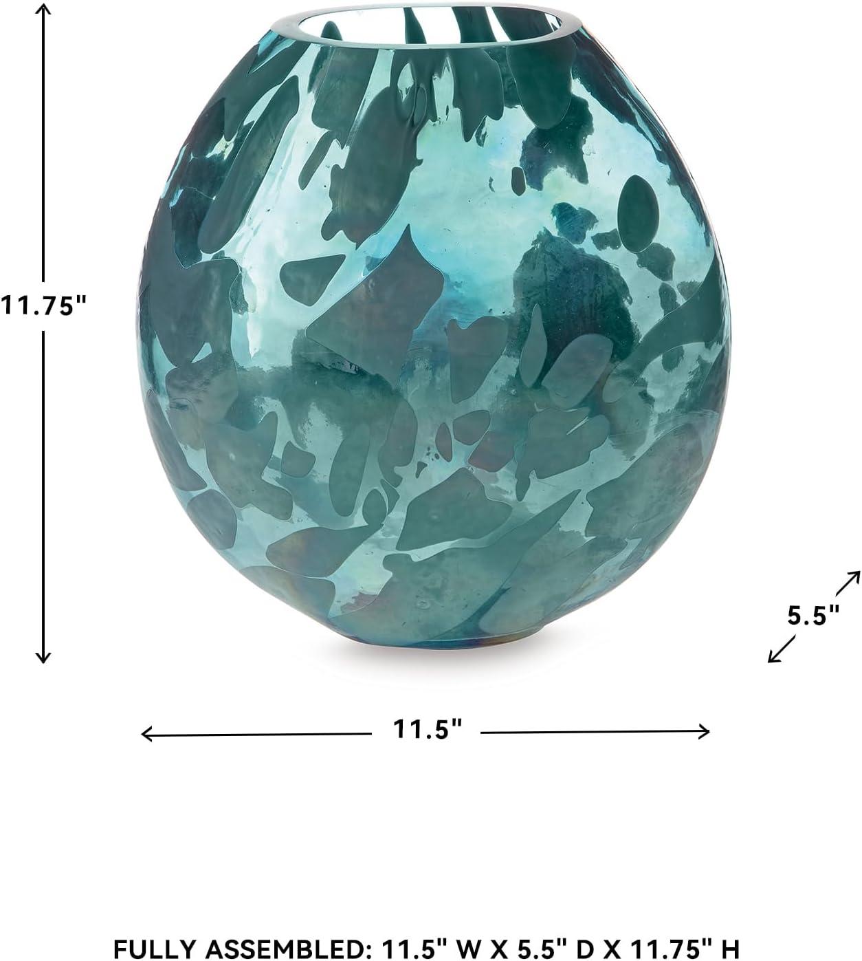 imageSignature Design by Ashley Cartshaw Contemporary Abstract Watertight Glass 663 Vase GreenGreen