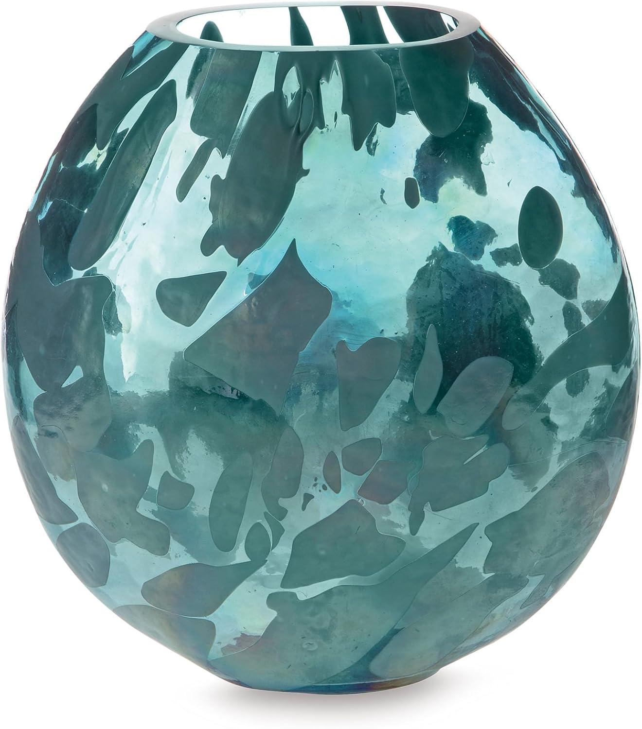 imageSignature Design by Ashley Cartshaw Contemporary Abstract Watertight Glass 663 Vase GreenGreen