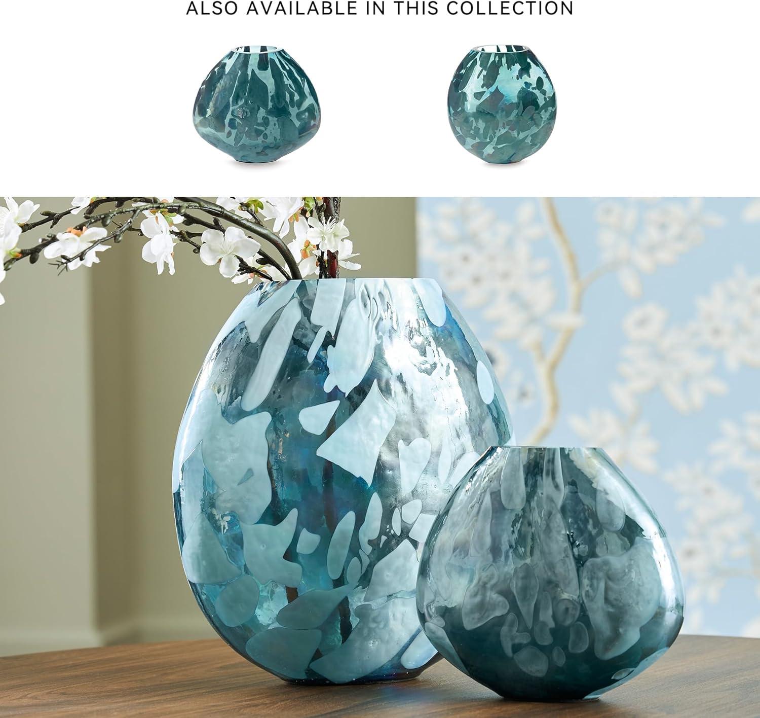 imageSignature Design by Ashley Cartshaw Contemporary Abstract Watertight Glass 663 Vase GreenGreen