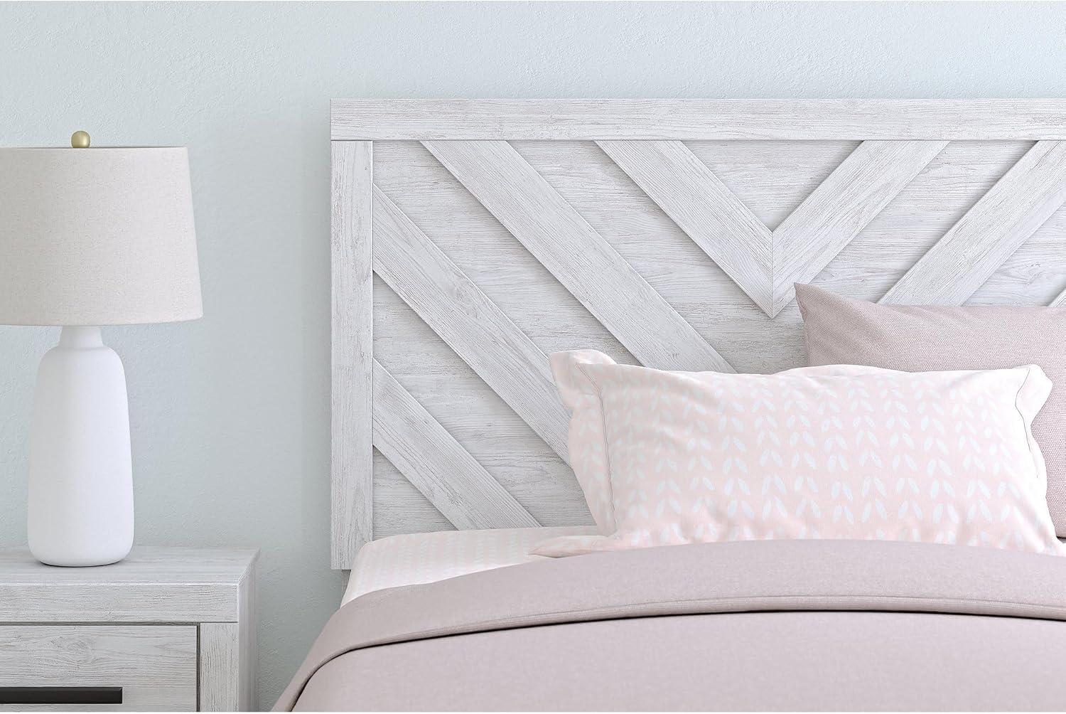 imageSignature Design by Ashley Cayboni Farmhouse Twin Panel Bed Foundation or Box Spring Needed WhitewashFull Panel Bed
