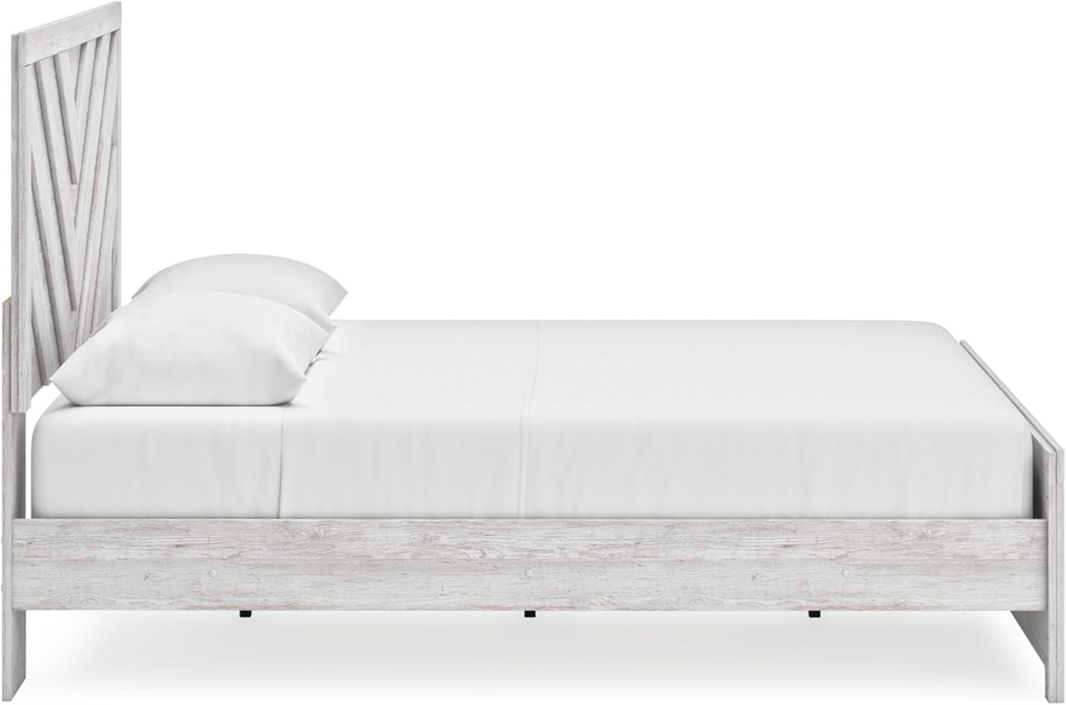 imageSignature Design by Ashley Cayboni Farmhouse Twin Panel Bed Foundation or Box Spring Needed WhitewashKing Panel Bed