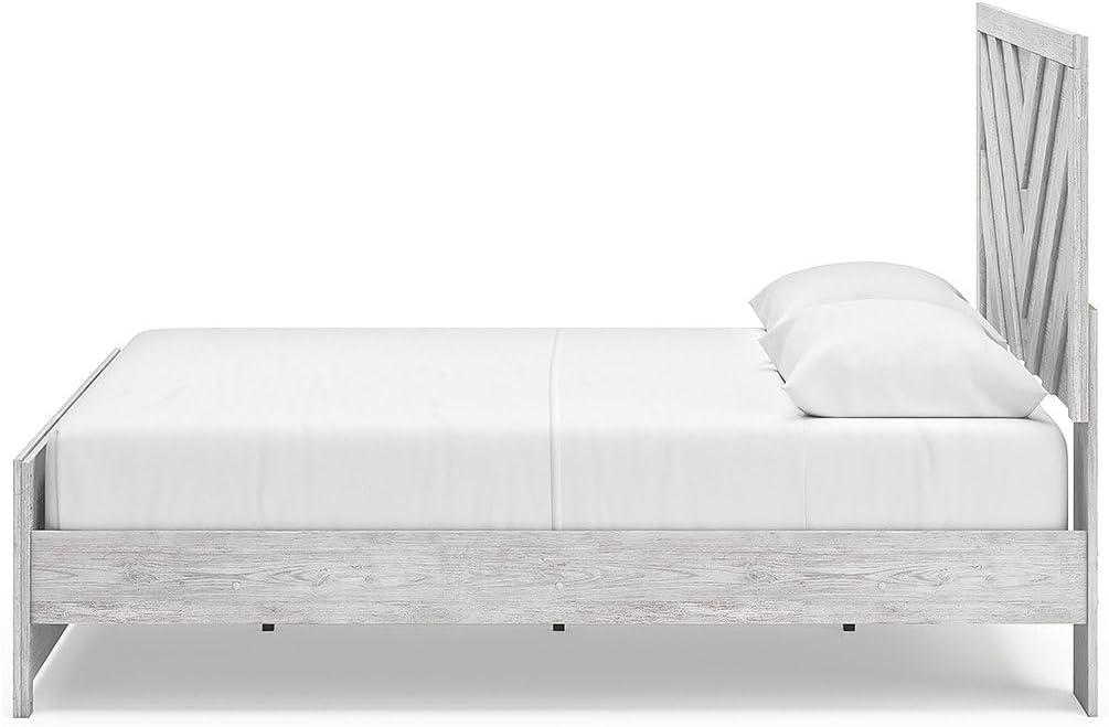 imageSignature Design by Ashley Cayboni Farmhouse Twin Panel Bed Foundation or Box Spring Needed WhitewashQueen Panel Bed