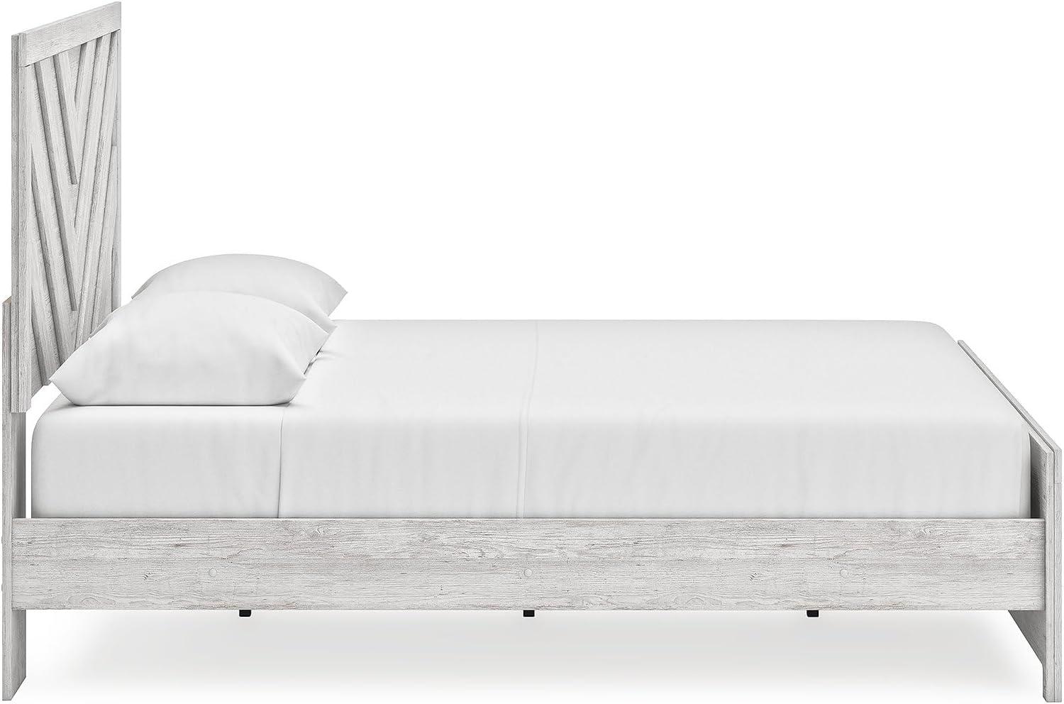 imageSignature Design by Ashley Cayboni Farmhouse Twin Panel Bed Foundation or Box Spring Needed WhitewashQueen Panel Bed