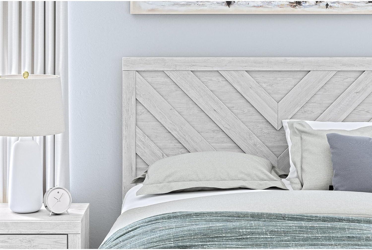 imageSignature Design by Ashley Cayboni Farmhouse Twin Panel Bed Foundation or Box Spring Needed WhitewashQueen Panel Bed