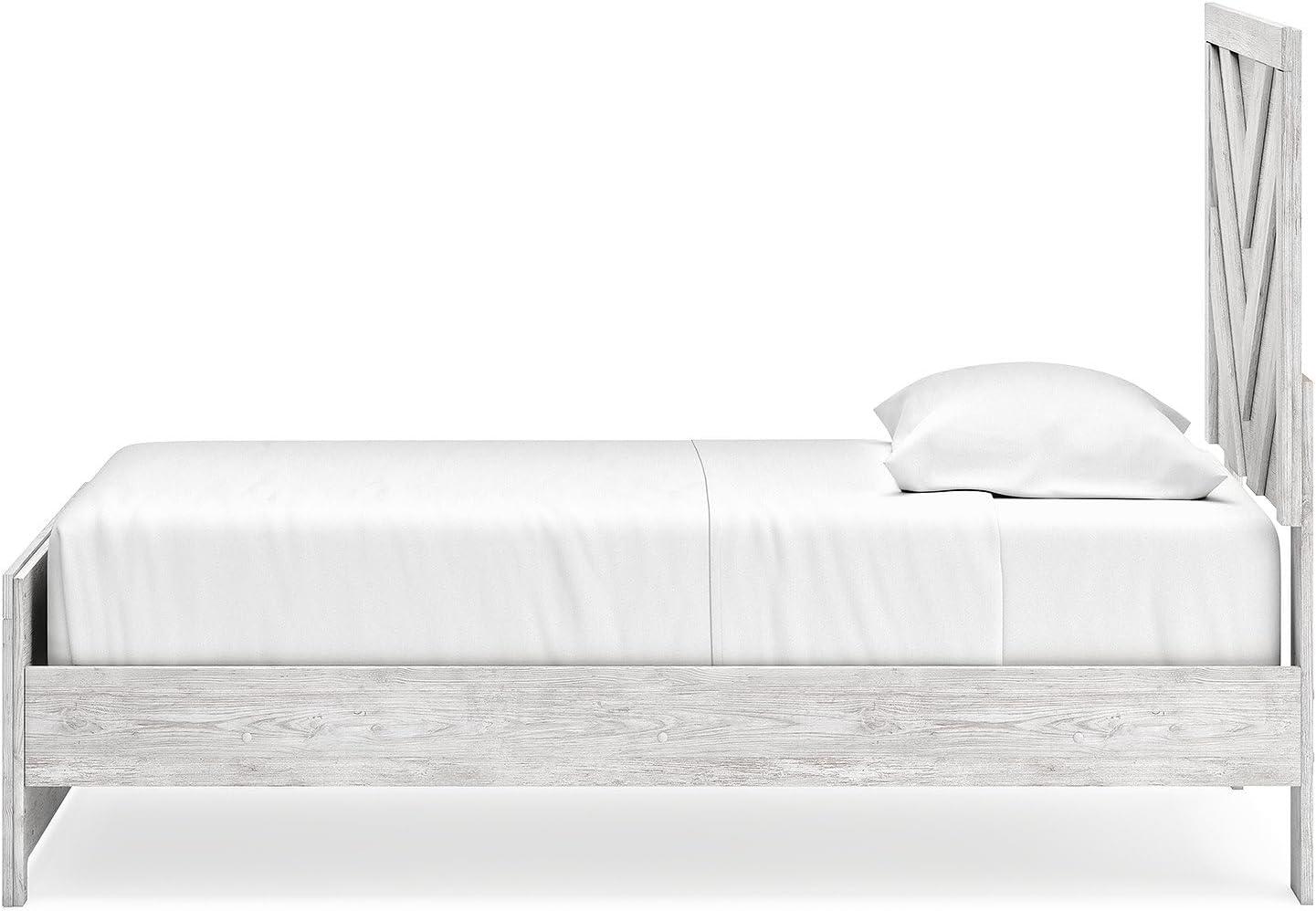 imageSignature Design by Ashley Cayboni Farmhouse Twin Panel Bed Foundation or Box Spring Needed WhitewashTwin Panel Bed