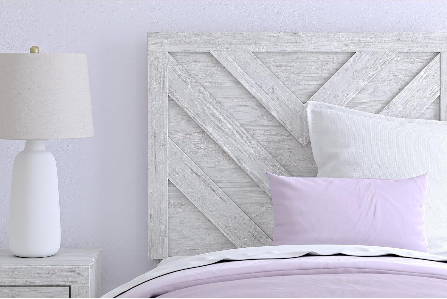 imageSignature Design by Ashley Cayboni Farmhouse Twin Panel Bed Foundation or Box Spring Needed WhitewashTwin Panel Bed