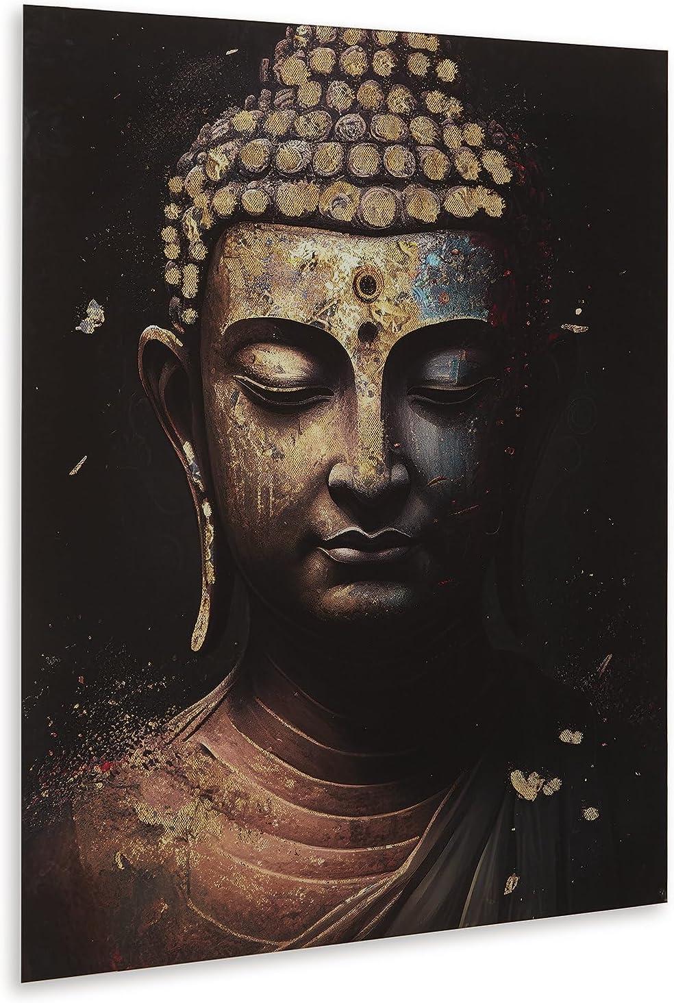 imageSignature Design by Ashley Caymoore Contemporary Rectangular Printed Buddha Wall Art 36 x 48 Inches Black amp Metallic