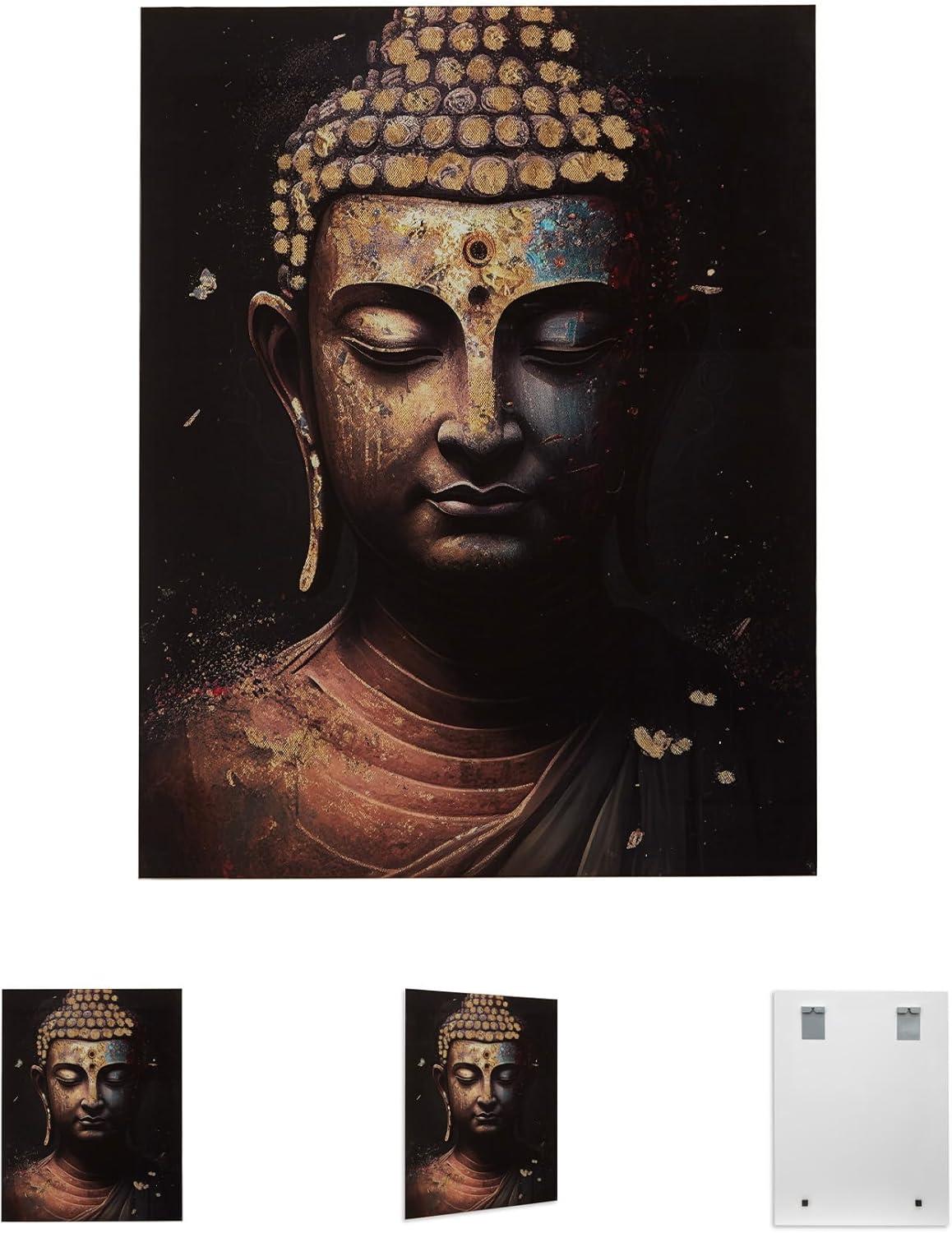 imageSignature Design by Ashley Caymoore Contemporary Rectangular Printed Buddha Wall Art 36 x 48 Inches Black amp Metallic