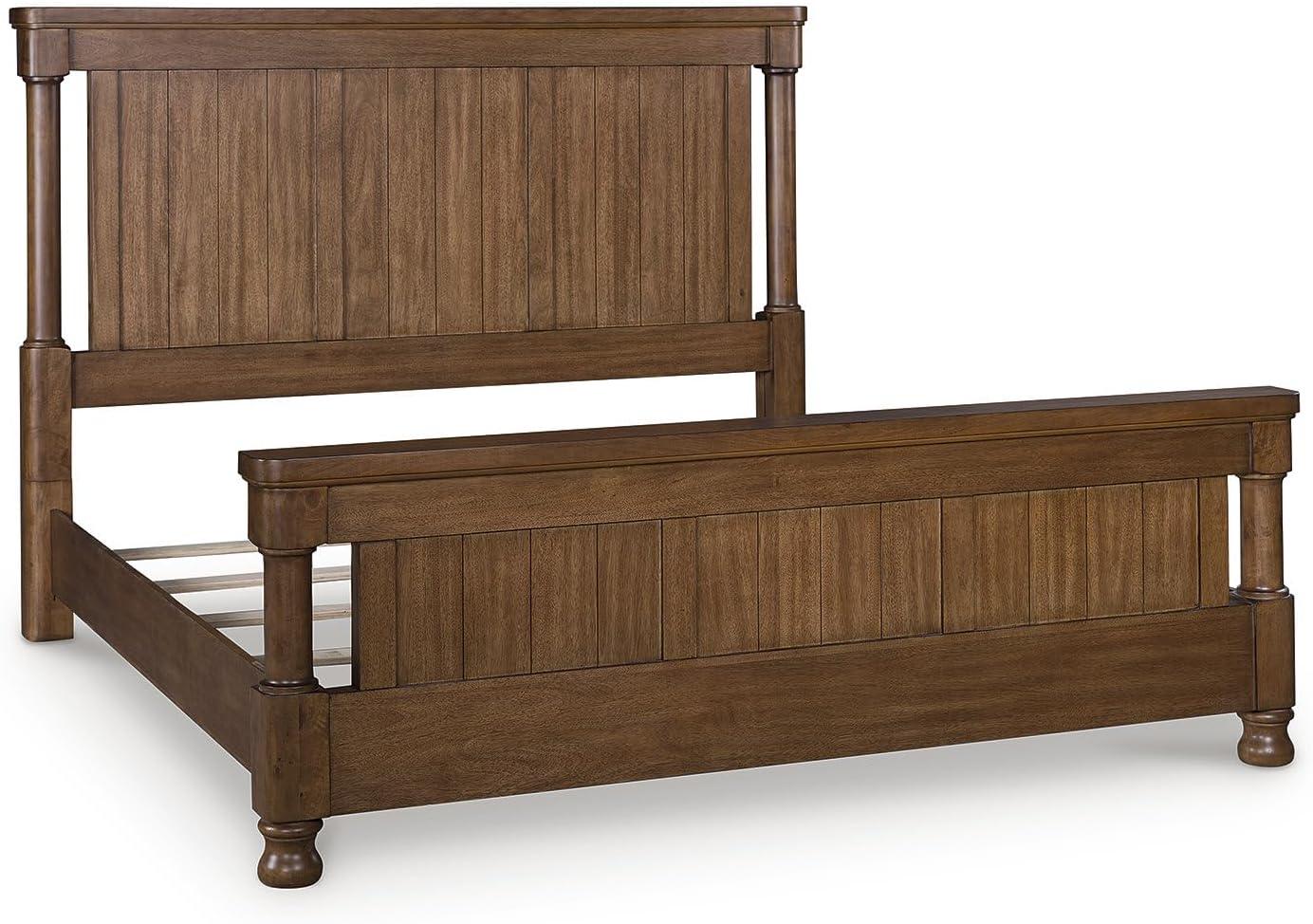 imageSignature Design by Ashley Chadworth Traditional Poster Bed Foundation or Box Spring Needed King Dark Brown