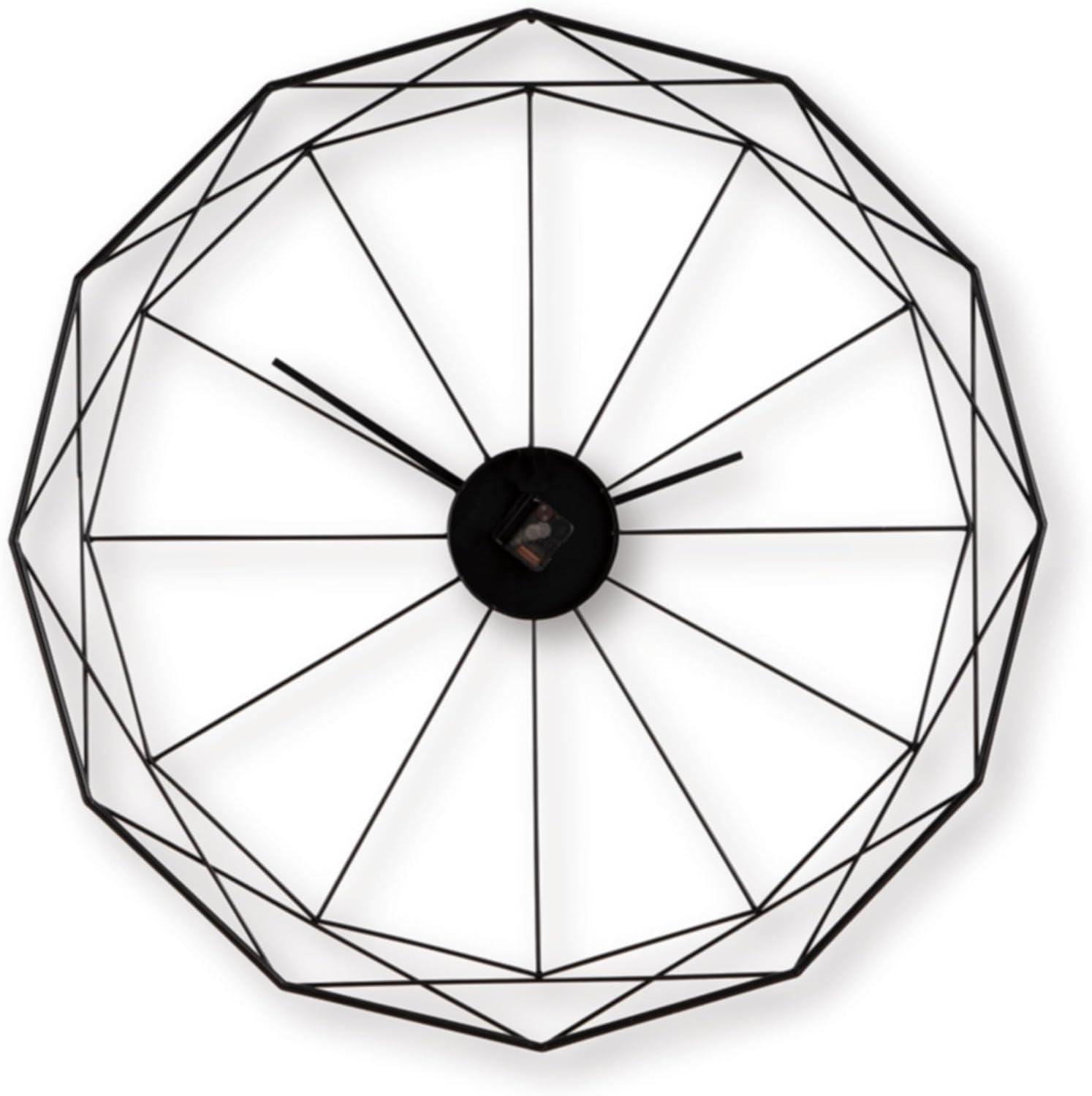 imageSignature Design by Ashley Contemporary Arkthorne Wall Clock Geometric Design Keyhole Bracket for Hanging Metal 3563 W x 063 D x 3563 H Black