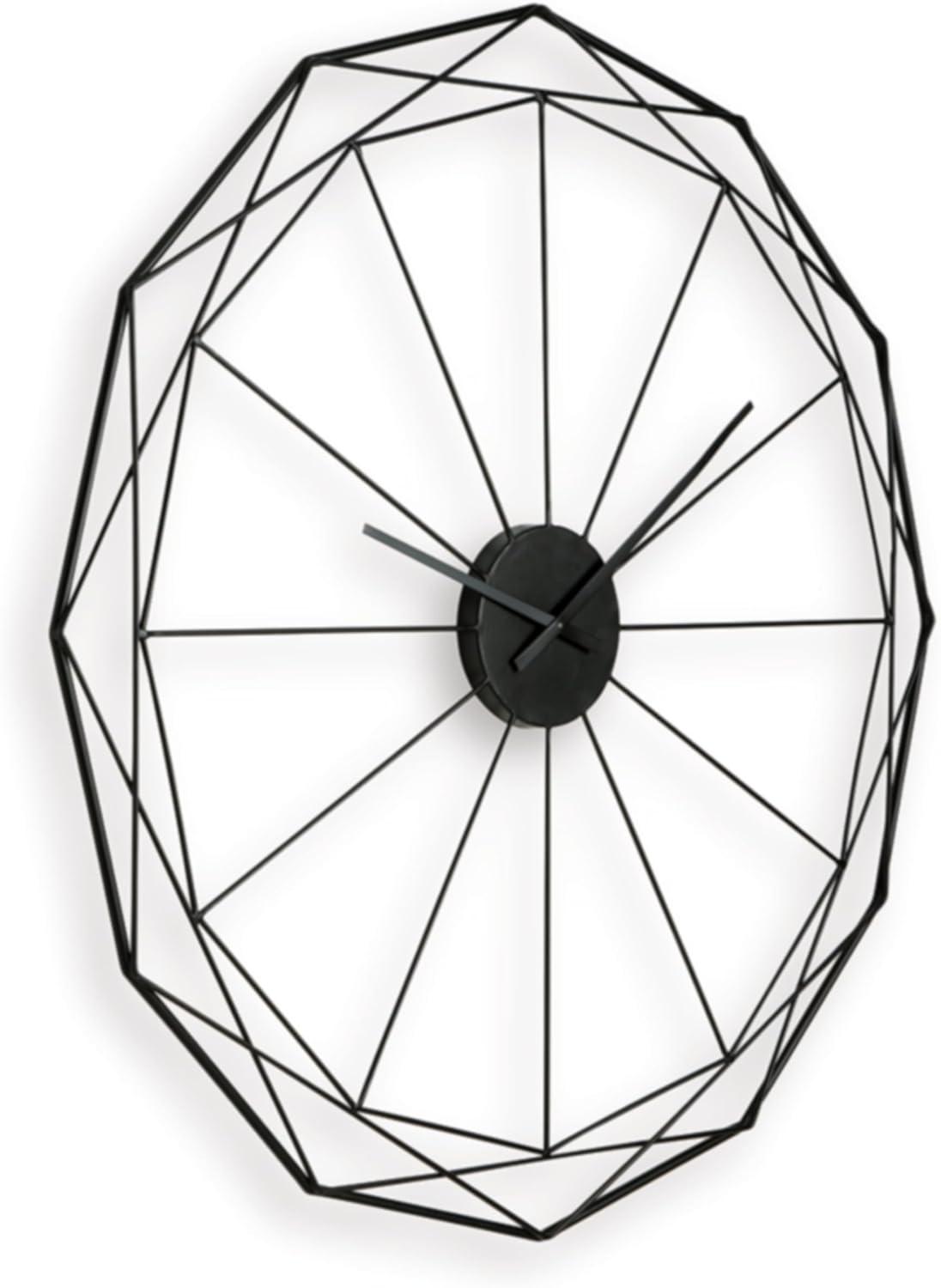 imageSignature Design by Ashley Contemporary Arkthorne Wall Clock Geometric Design Keyhole Bracket for Hanging Metal 3563 W x 063 D x 3563 H Black