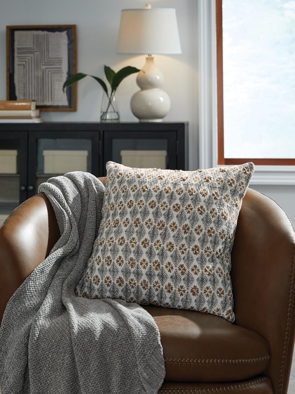 imageSignature Design by Ashley Dainwick Pillow Square Light Brown amp Light Gray