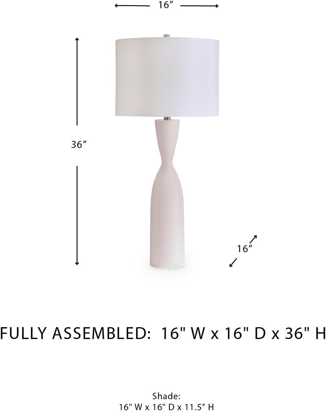 imageSignature Design by Ashley Davinford Scandinavian Table Lamp with 3Way Switch and Drum Shade White