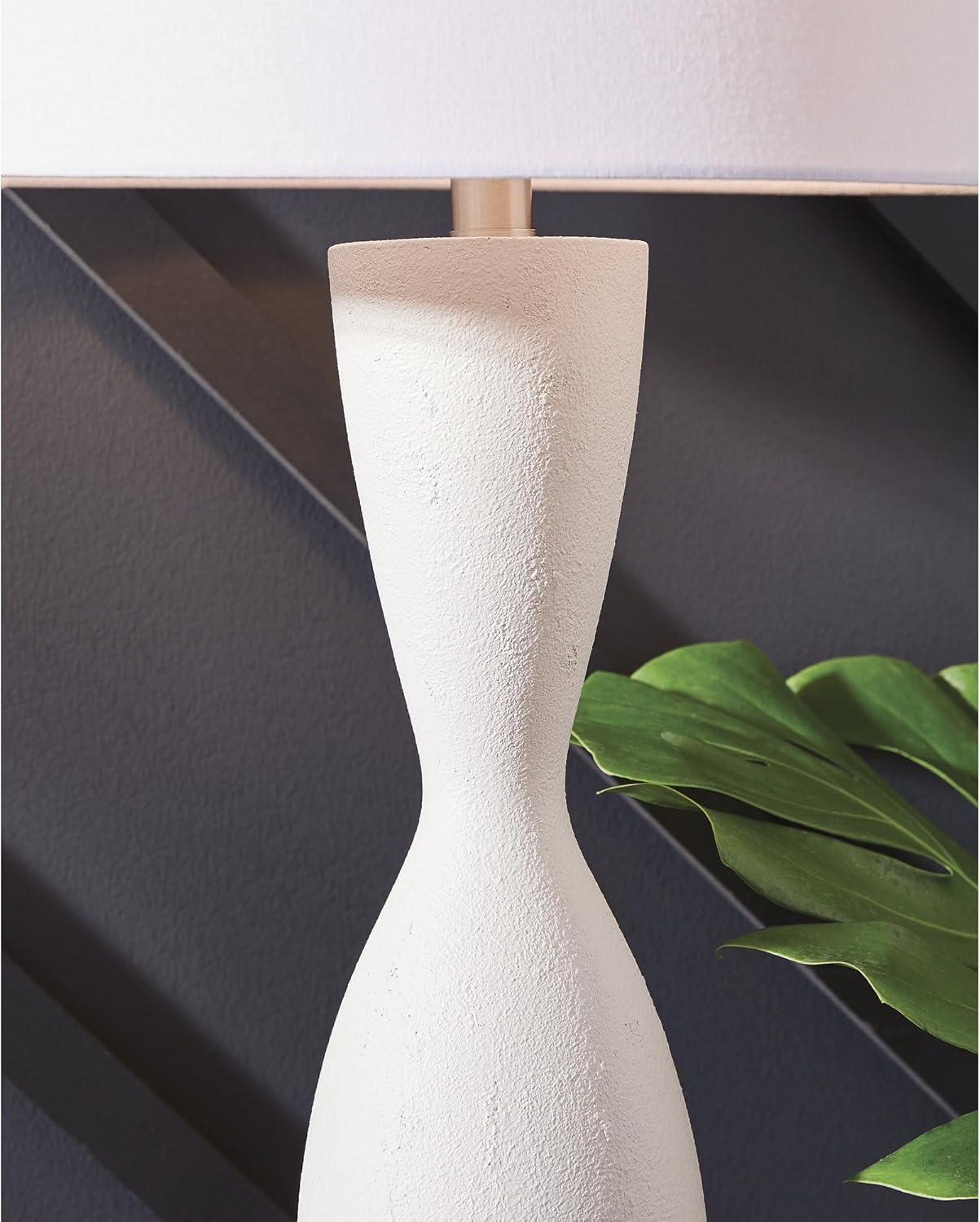 imageSignature Design by Ashley Davinford Scandinavian Table Lamp with 3Way Switch and Drum Shade White